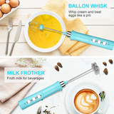 Cordless Electric Milk Frother (Blue)