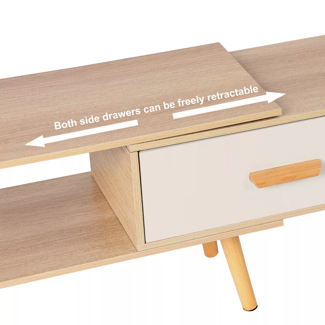 Modern Extendable Entertainment Unit TV Table Console