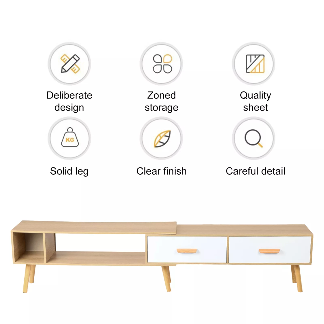 Modern Extendable Entertainment Unit TV Table Console