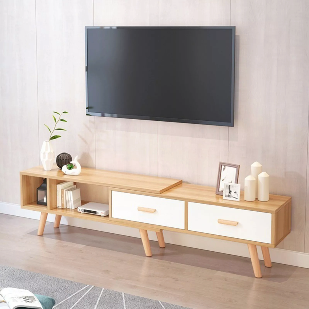 Modern Extendable Entertainment Unit TV Table Console