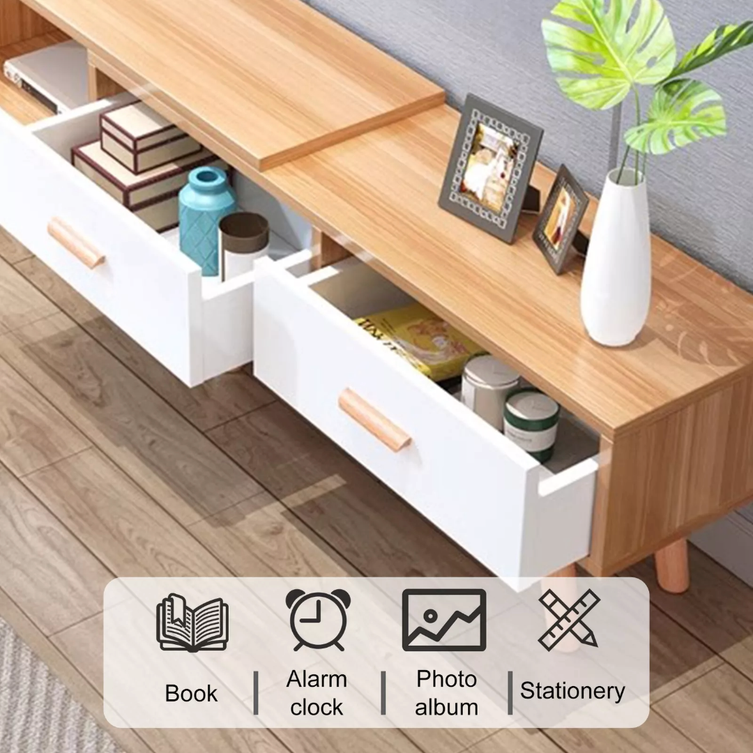 Modern Extendable Entertainment Unit TV Table Console