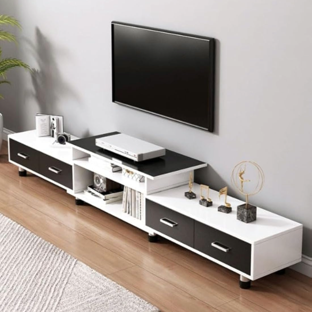 Modern Entertainment Unit Wooden TV Table Storage Unit