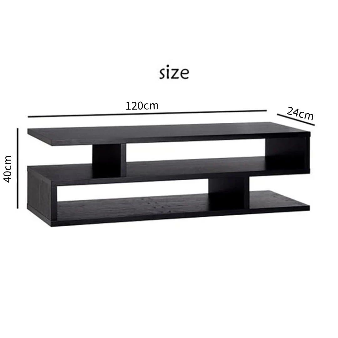 Elegant Z Shape TV Entertainment Units TV Stand (Black)