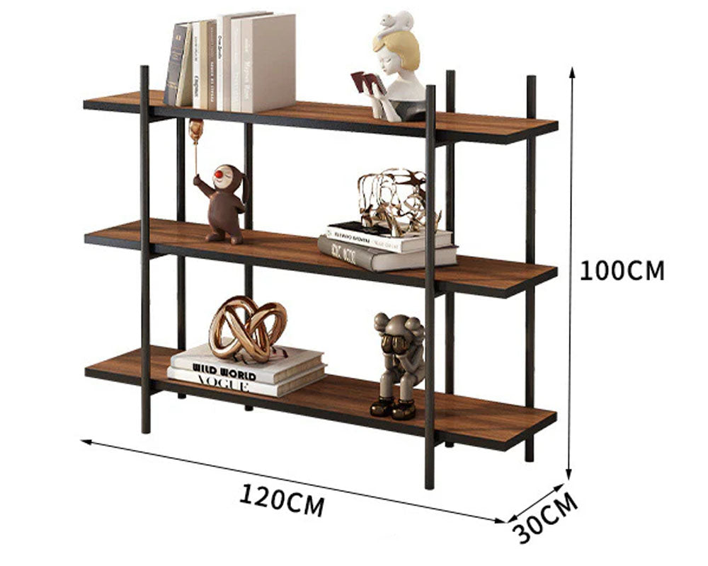 3 Tier Bookshelf Console Table Hallway Flower Table (Dark Wood)