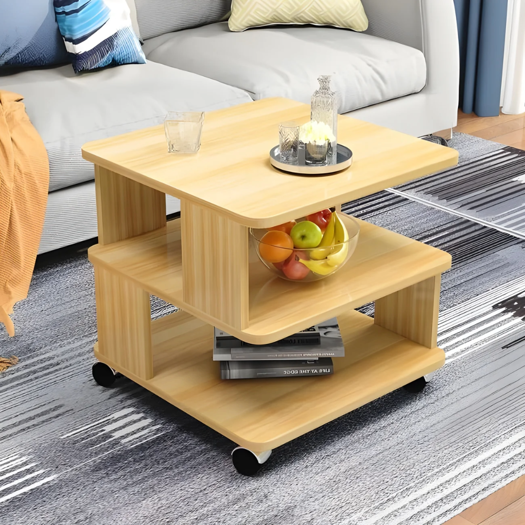Coffee Table Side Table with Wheels