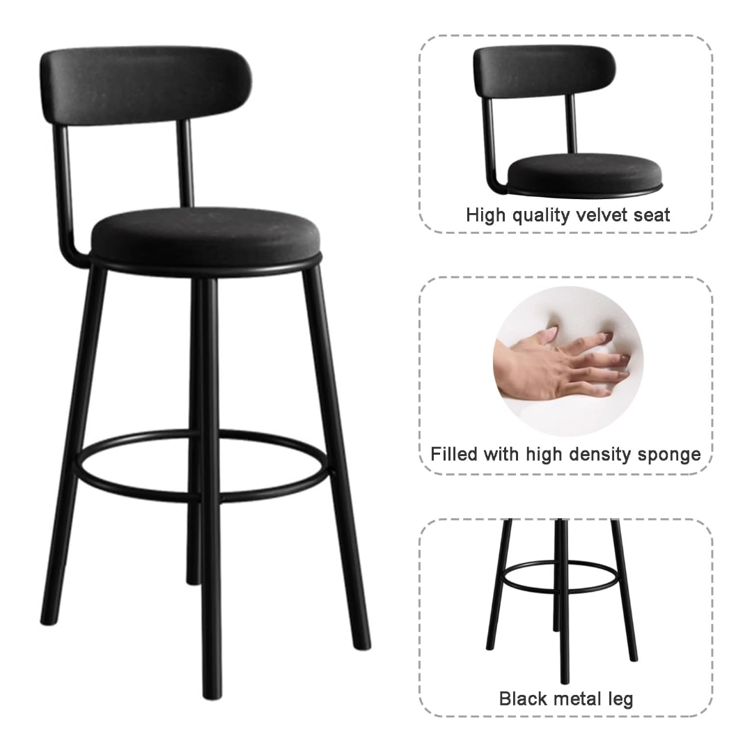 Bar Stools Velvet Upholstered Kitchen Chair Bar Stool