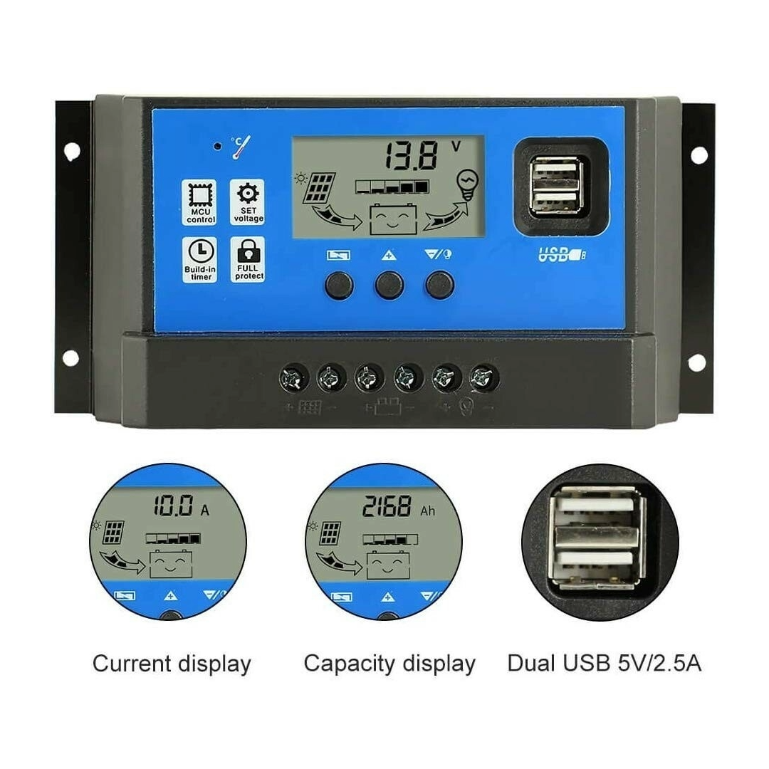 50A Solar Charge Controller USB 12V 24V