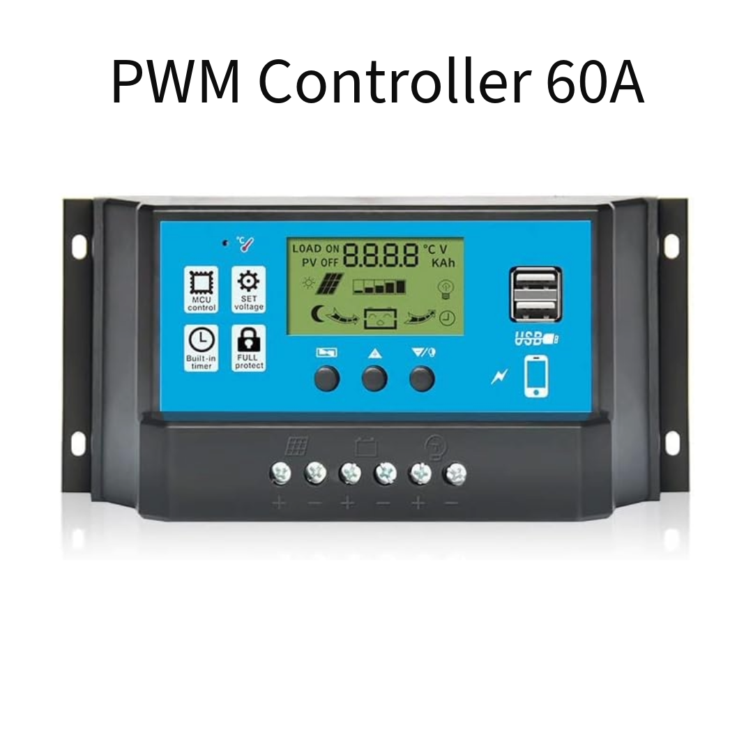60A Solar Charge Controller USB 12V 24V