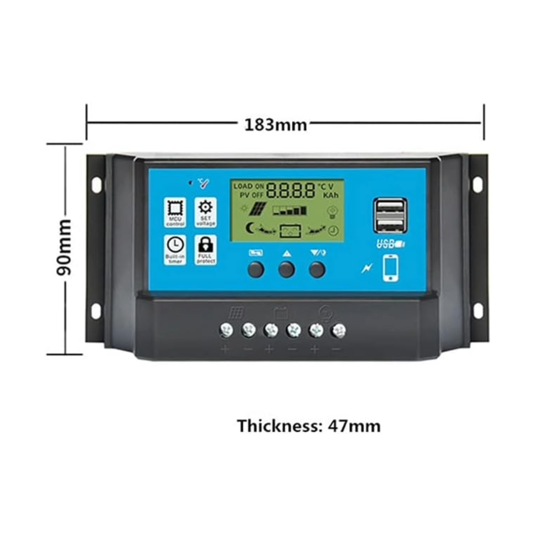 60A Solar Charge Controller USB 12V 24V