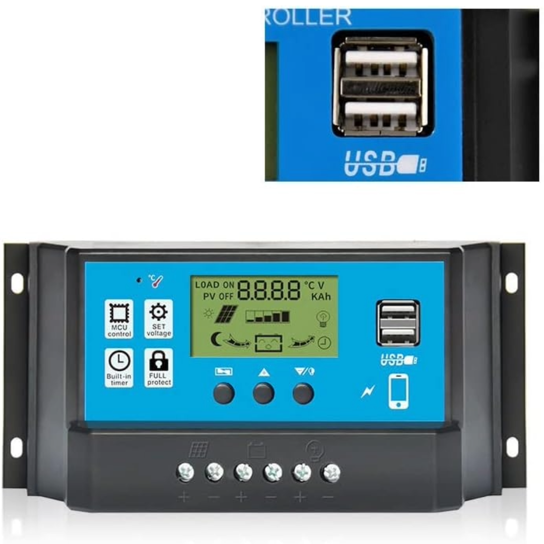 60A Solar Charge Controller USB 12V 24V