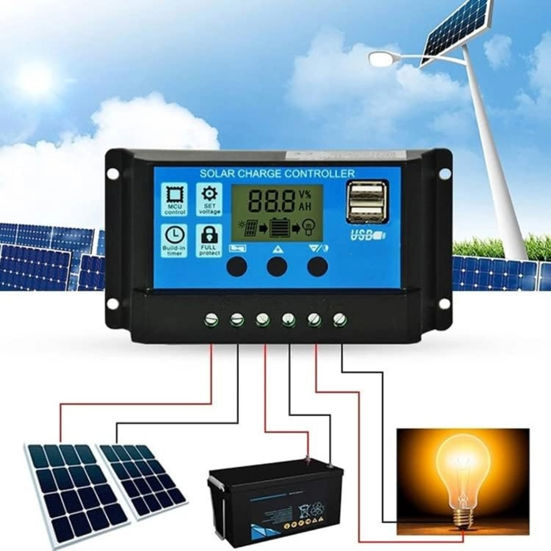 60A Solar Charge Controller USB 12V 24V