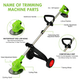 Cordless Electric Grass String Trimmer Lawn Cutter Brush Mower Whipper Snipper