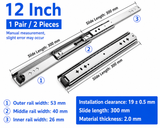 12" Drawer Slides Runner