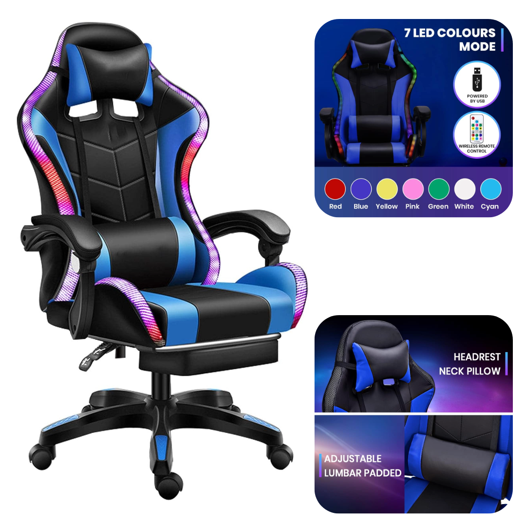 Gaming Chair with Speaker and RGB LED Racing Chair – Trendybay