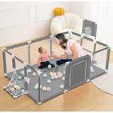 Playpen Safety Gate Pen Fence Playground Indoor Play Activity Centre Game Room Enclosure Barrier Yard Mesh Walls 120x230cm