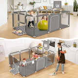 Playpen Safety Gate Pen Fence Playground Indoor Play Activity Centre Game Room Enclosure Barrier Yard Mesh Walls 120x230cm