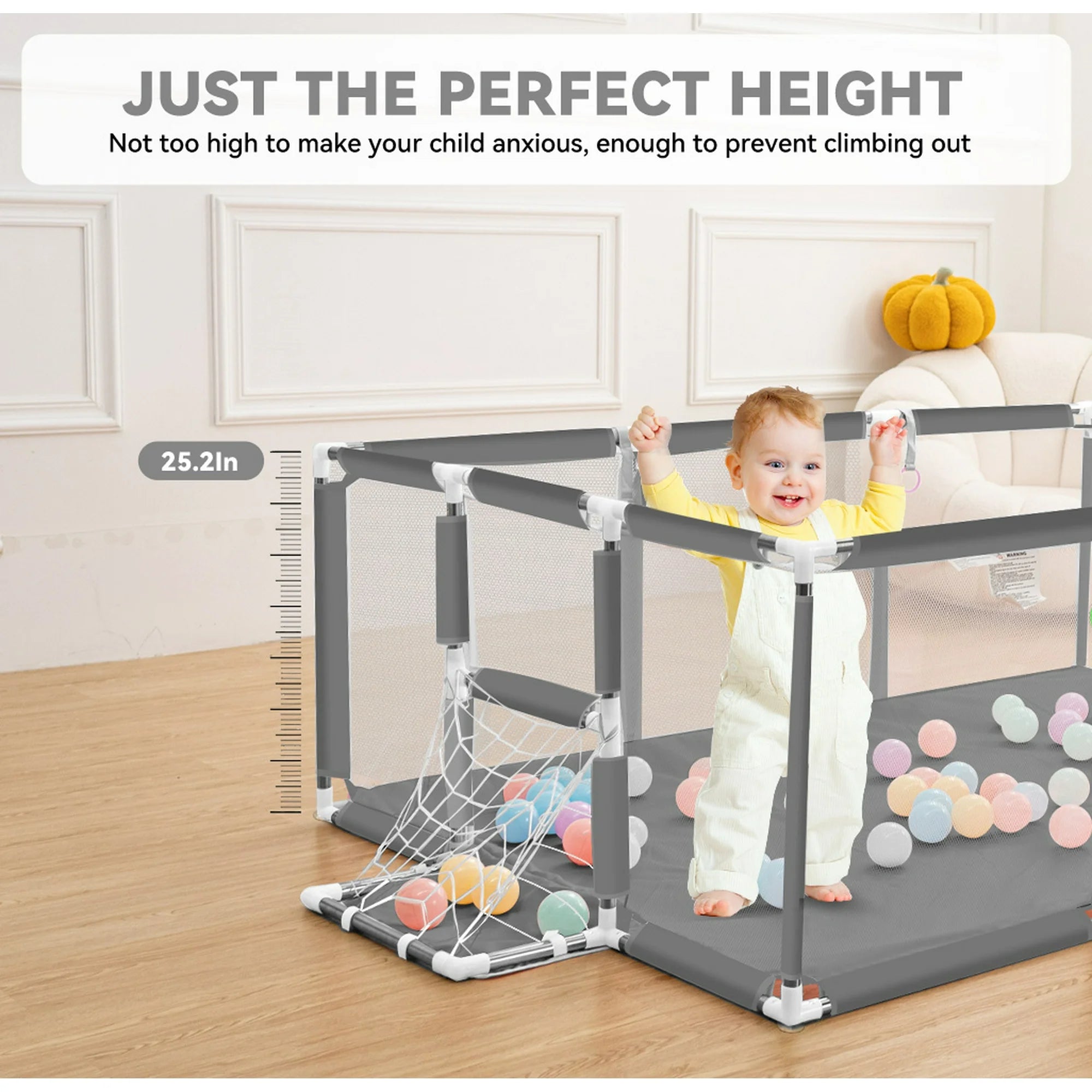 Playpen Safety Gate Pen Fence Playground Indoor Play Activity Centre Game Room Enclosure Barrier Yard Mesh Walls 120x230cm