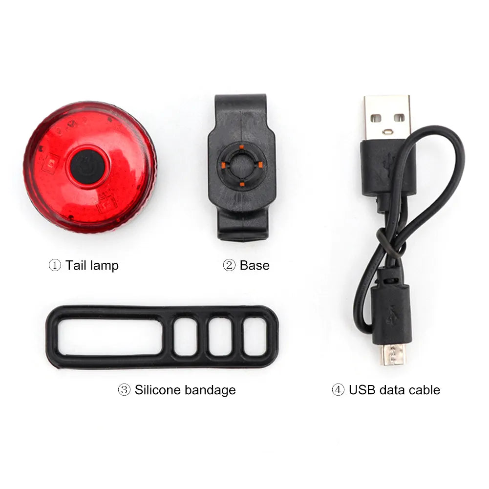 Bike Taillight - USB Rechargeable Cycling Saddle Rear Light for Safety