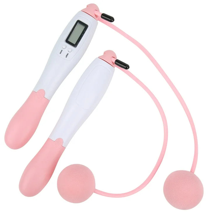 Cordless Skipping Digital Jump Rope (Pink/White)