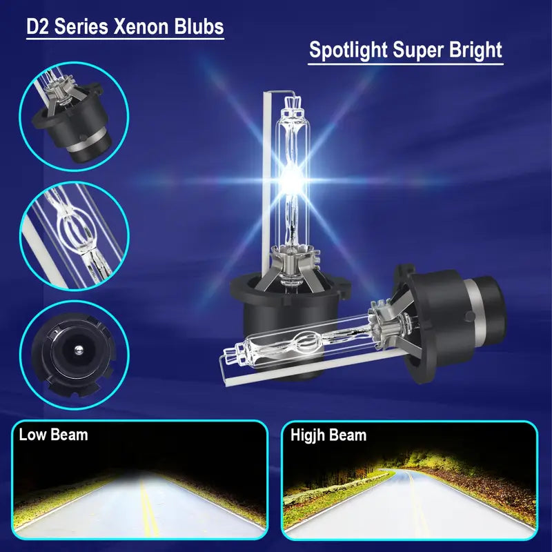 D2S Xenon HID Car Headlight Bulbs 4300k Pair D2R D2C
