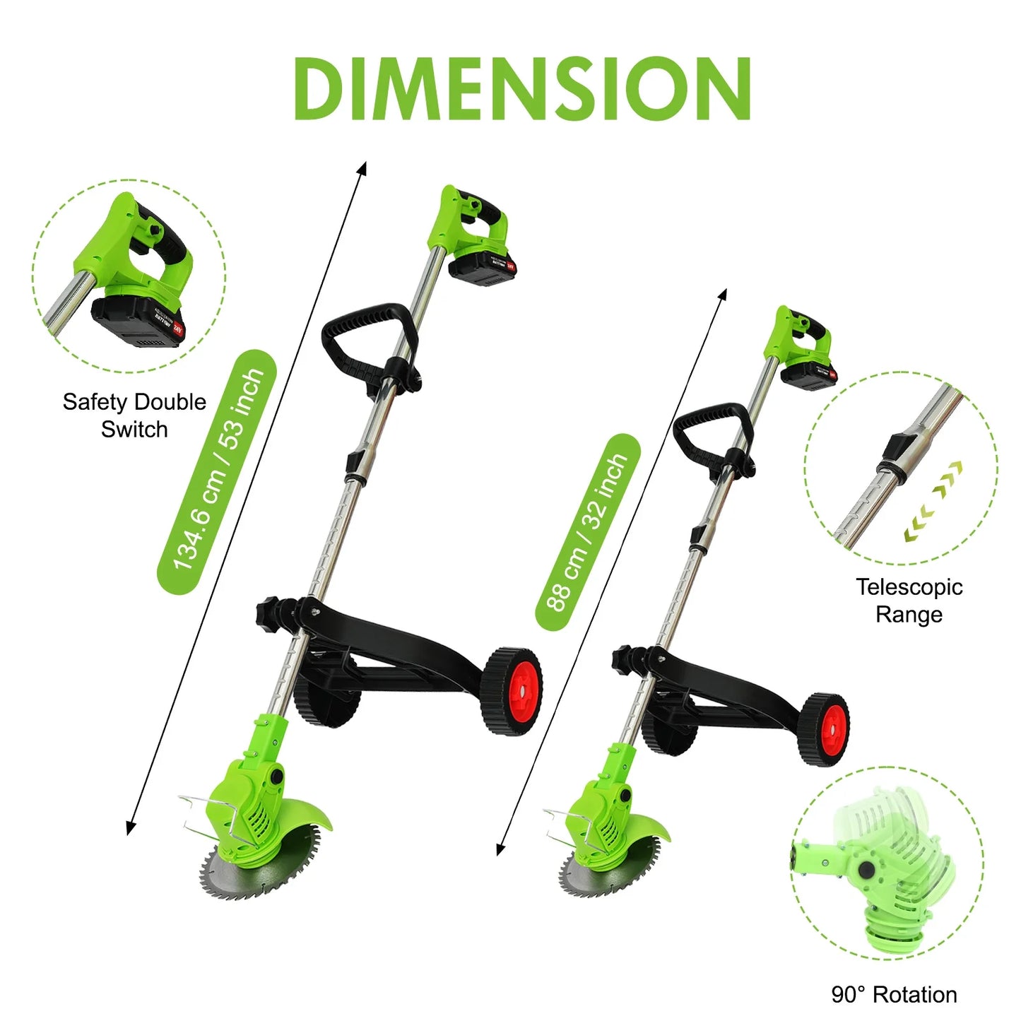 Cordless Electric Grass String Trimmer Lawn Cutter Brush Mower Whipper Snipper