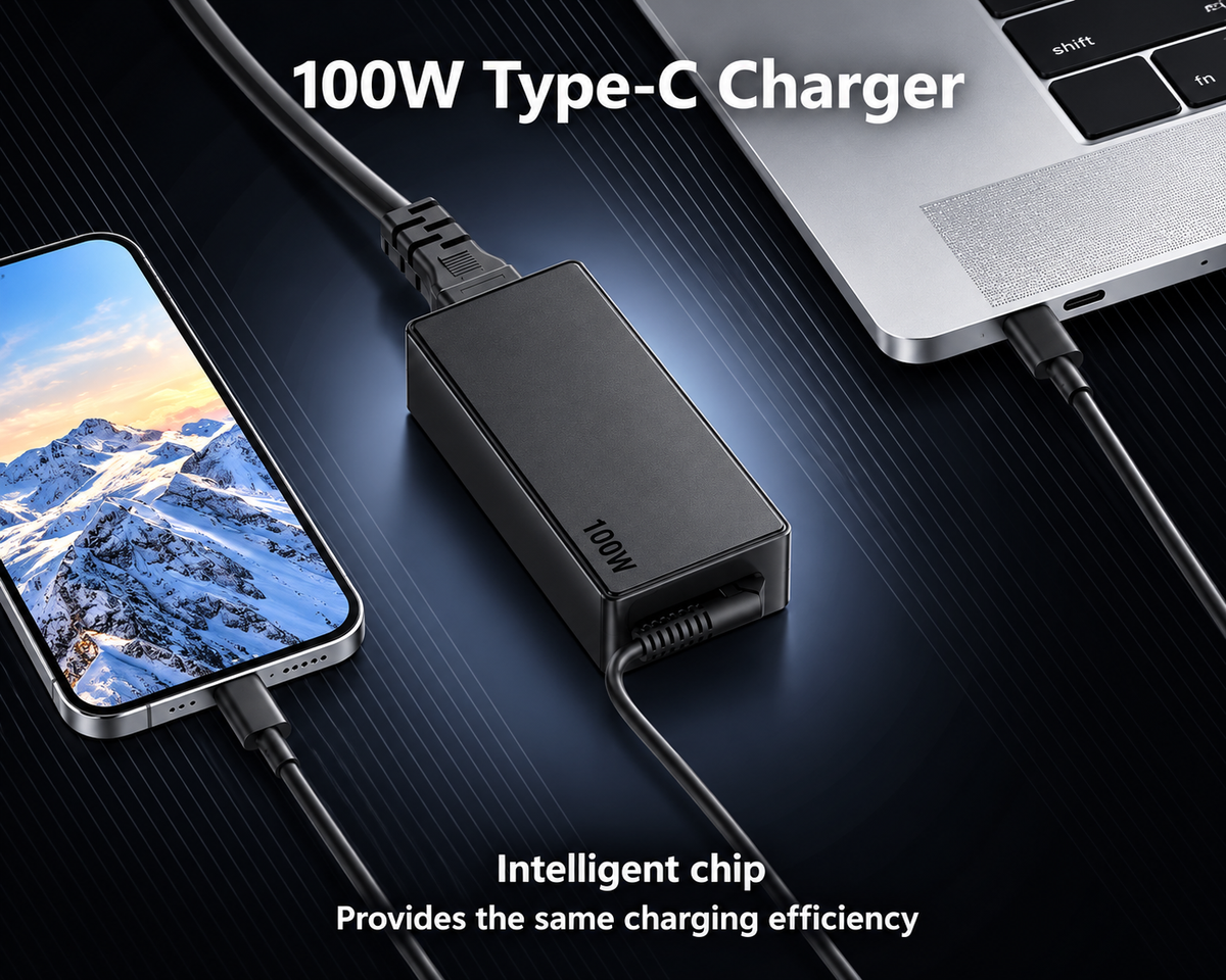 100W Lenovo HP Laptop Replacement Charger USB C - Fast USB C 100W Lenovo Laptop Charger