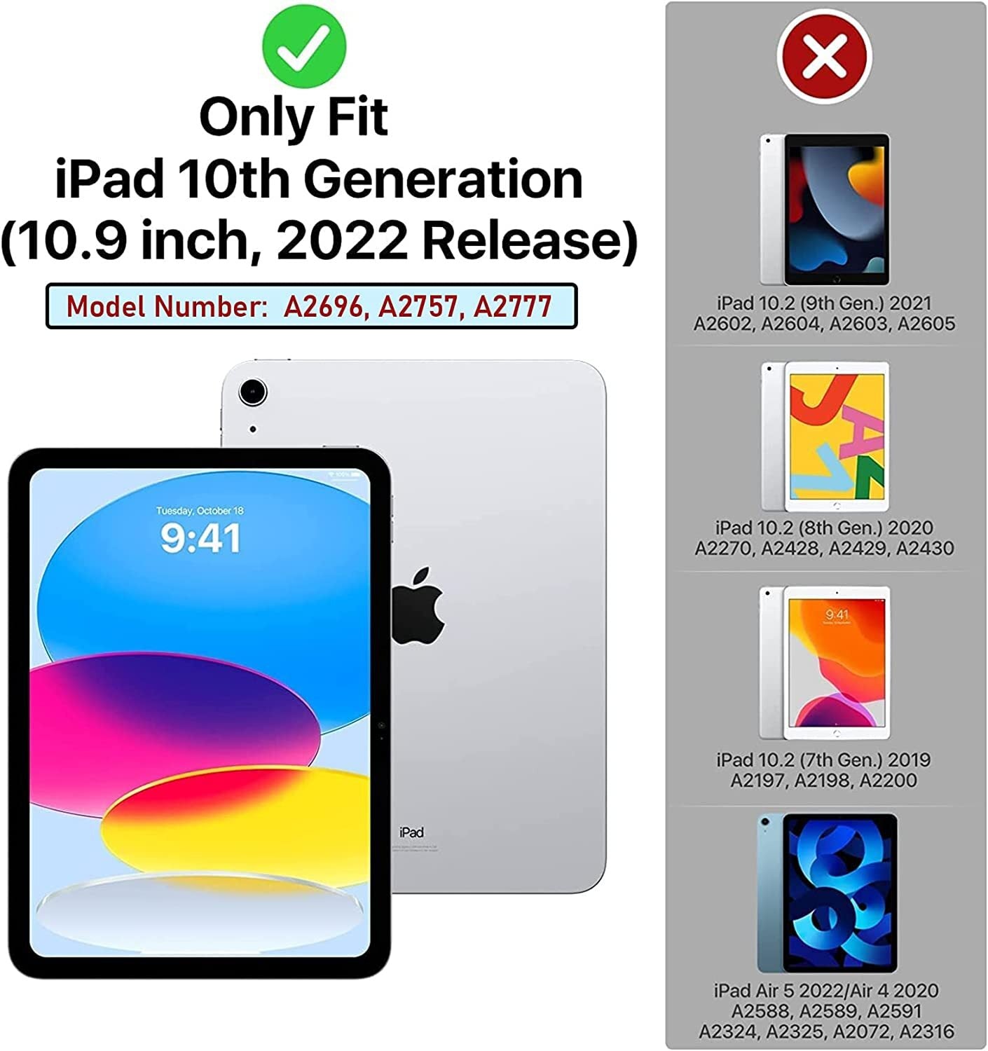 iPad 10.9" Case (10th Gen 2022), iPad 11 (A16 2025) EVA Kids School