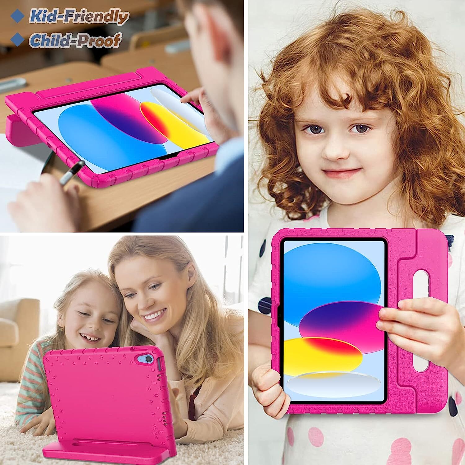 iPad 10.9" Case (10th Gen 2022), iPad 11 (A16 2025) EVA Kids School