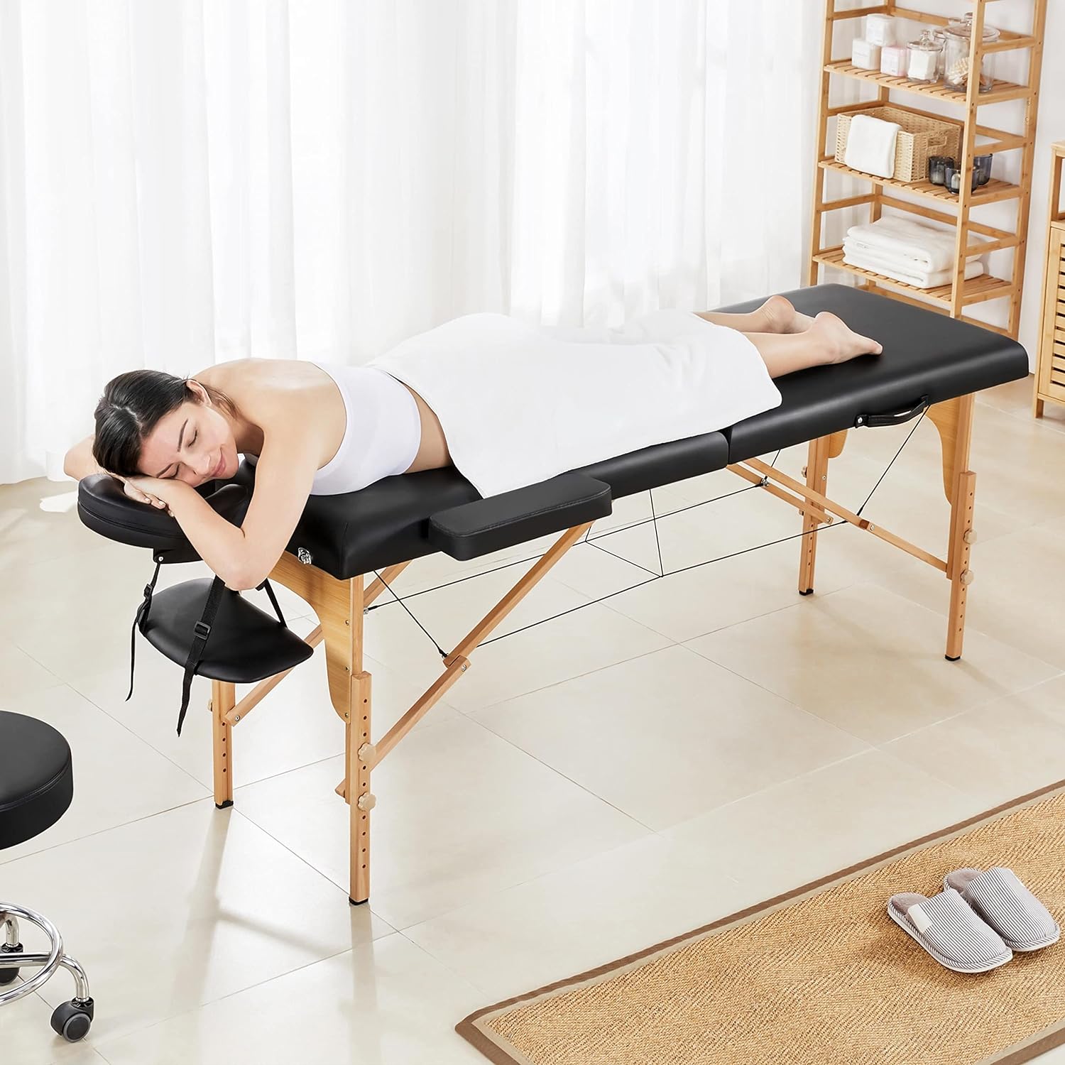Portable Fold Massage Table Bed (Wood Structure)