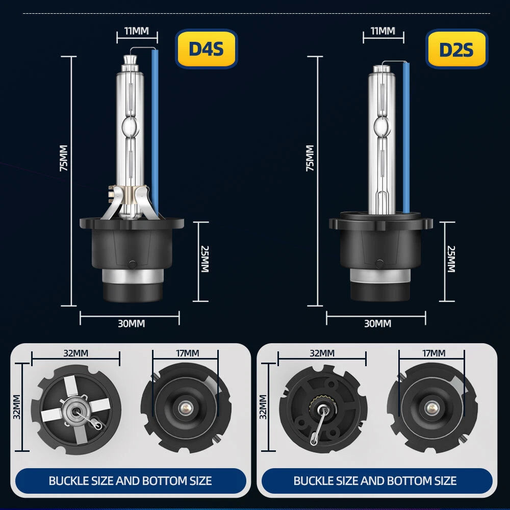 D4C D4S D4R Xenon HID Car Headlight Bulbs 6000k Pair