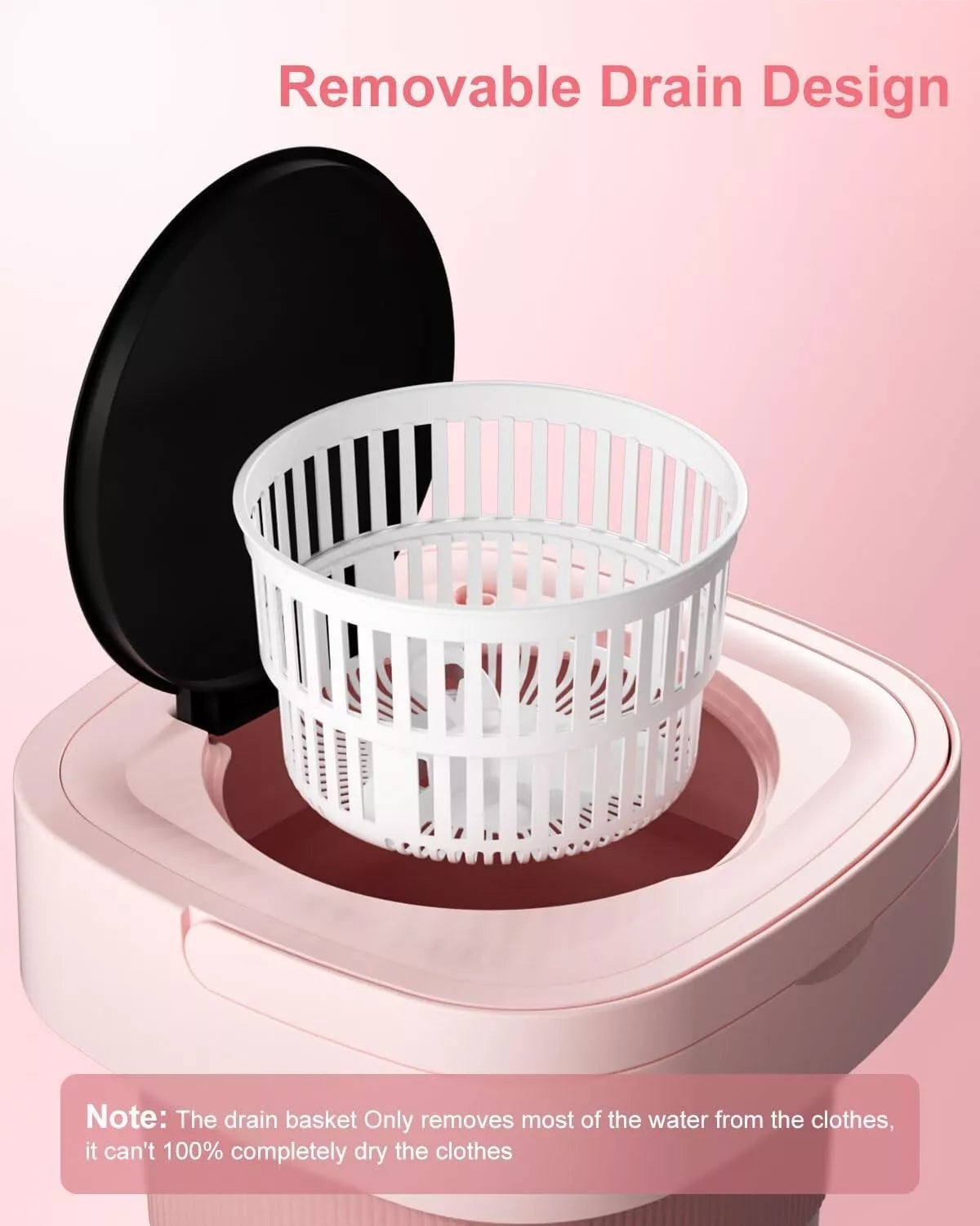 8L Foldable Washing Machine Mini Underwear Laundry Machine (Pink)