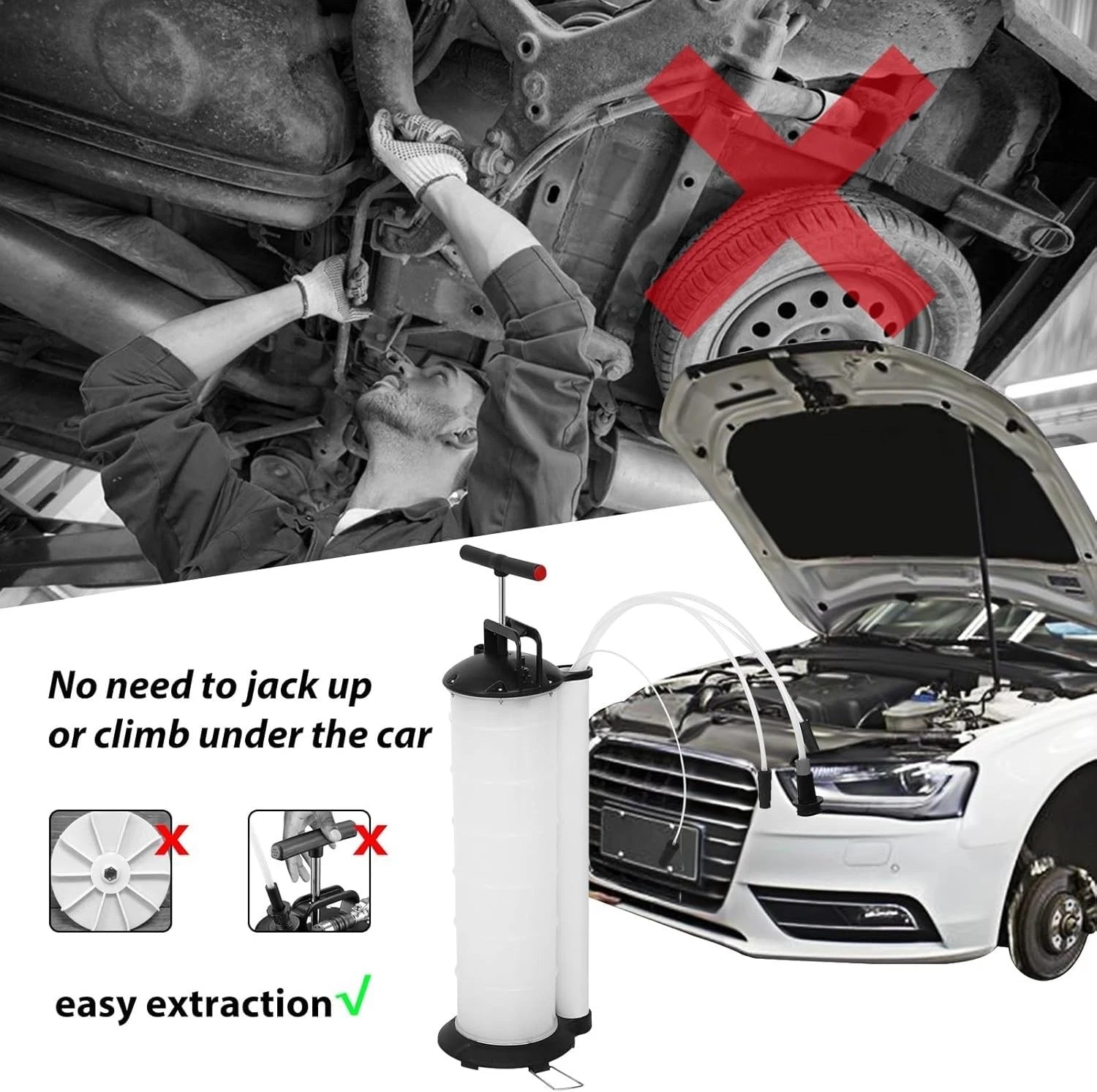 7L Manual Waste Oil Fluid Extractor Pump Oil & Fluid Change Tool