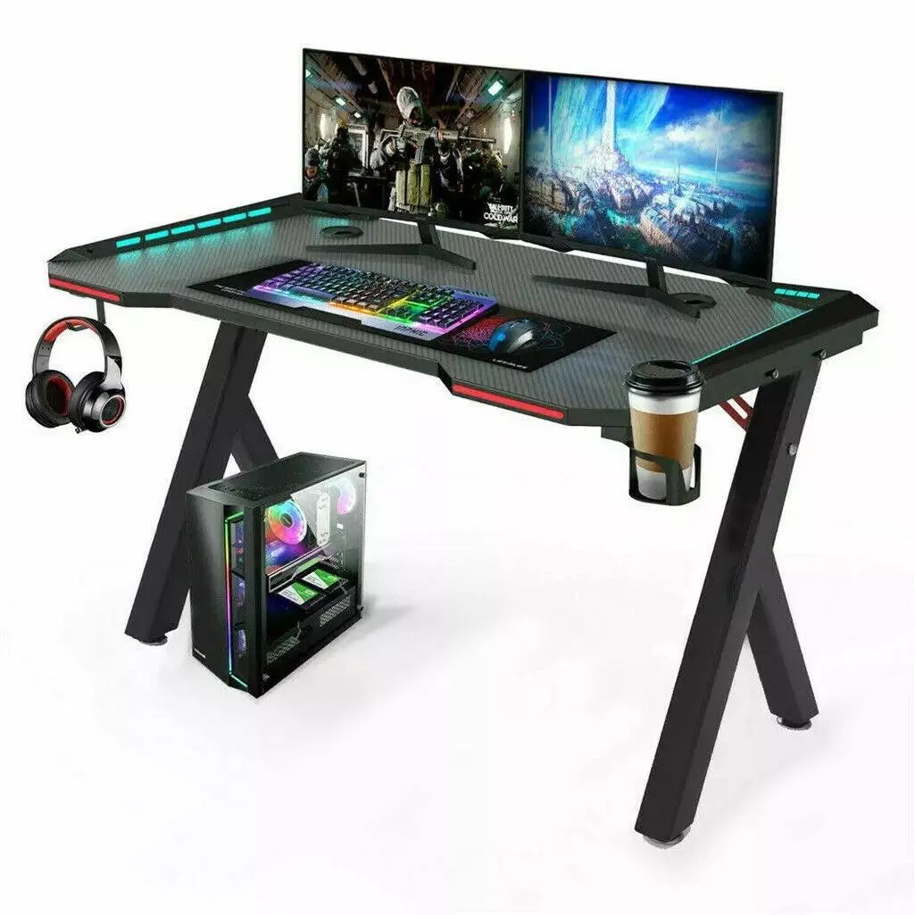 120cm RGB Gaming Desk with Wireless Charger Computer Tables