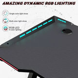 Gaming Desk Table Computer Desk Wireless Charger RGB Light 120cm