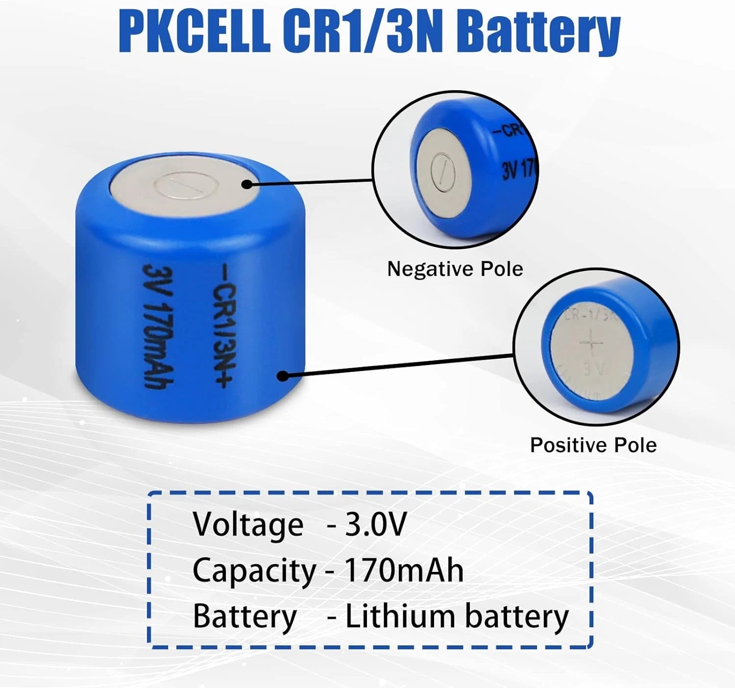 4PCS CR1/3N Lithium Battery 2L76, K58L, DL1/3N, 5018LC, CR11108, CR1/3N, CR13N