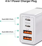 55W DUAL USB C PD Fast Charging Wall USB C Charger Power Adapter Type C
