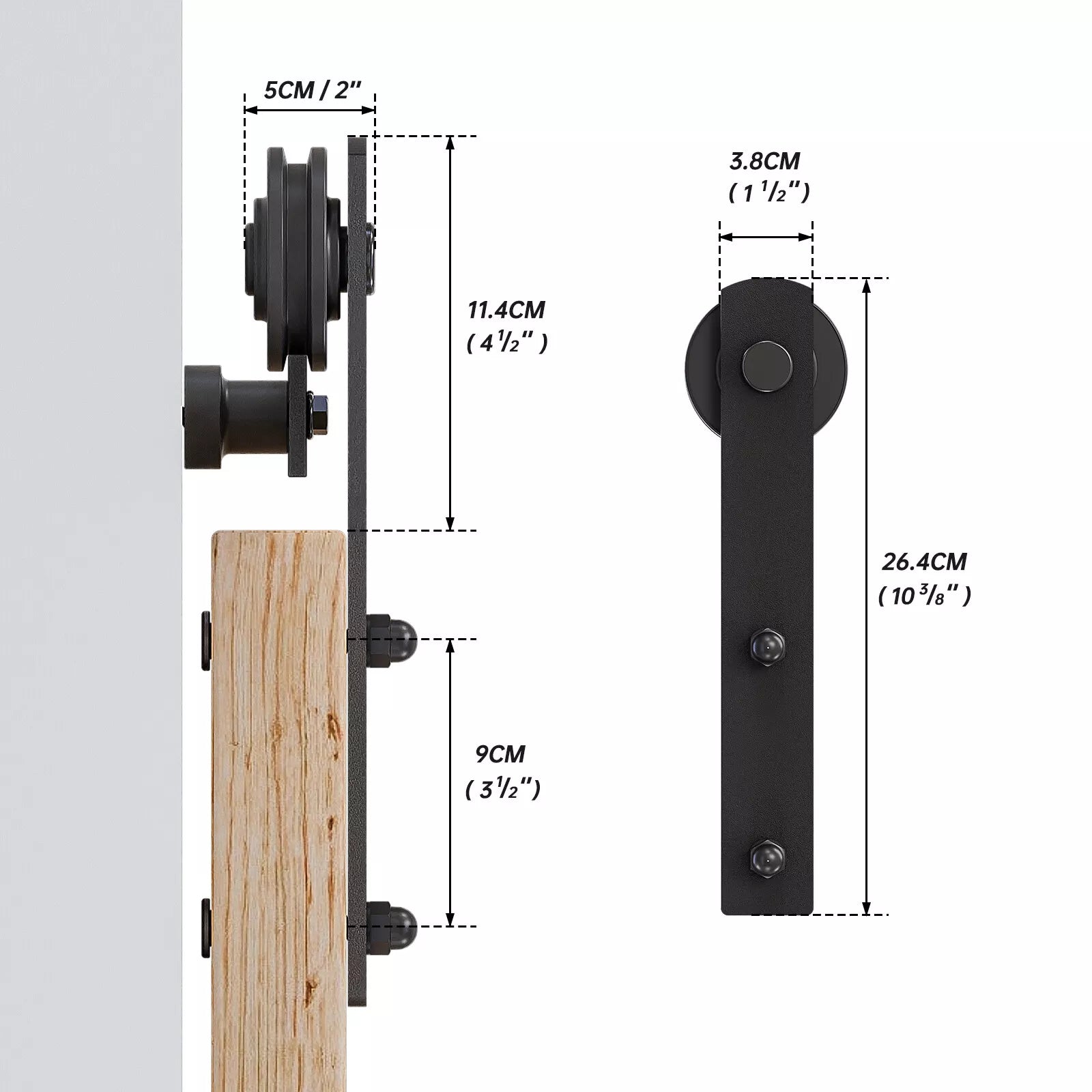 1.5m Sliding Barn Door Hardware Kit