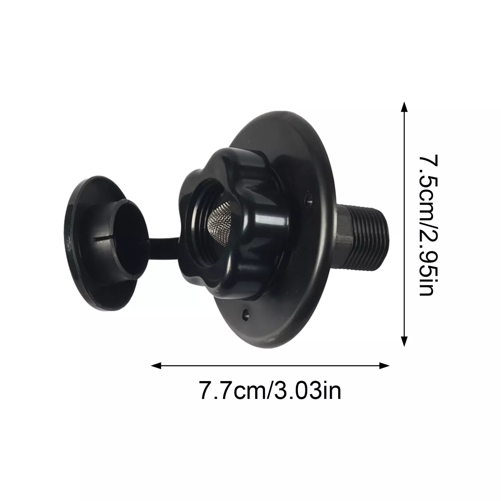 RV City Water Inlet with Check Valve (Black)