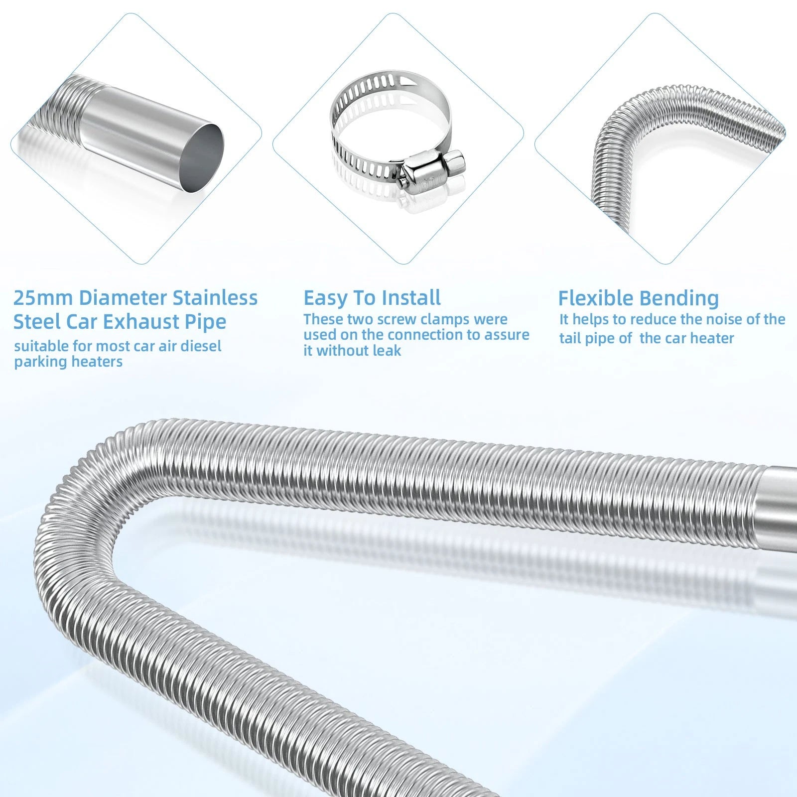Air Diesel Heating Car Parking Exhaust Pipe Hose
