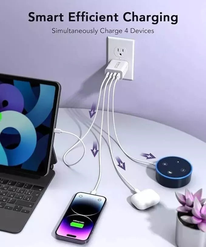 55W DUAL USB C PD Fast Charging Wall USB C Charger Power Adapter Type C
