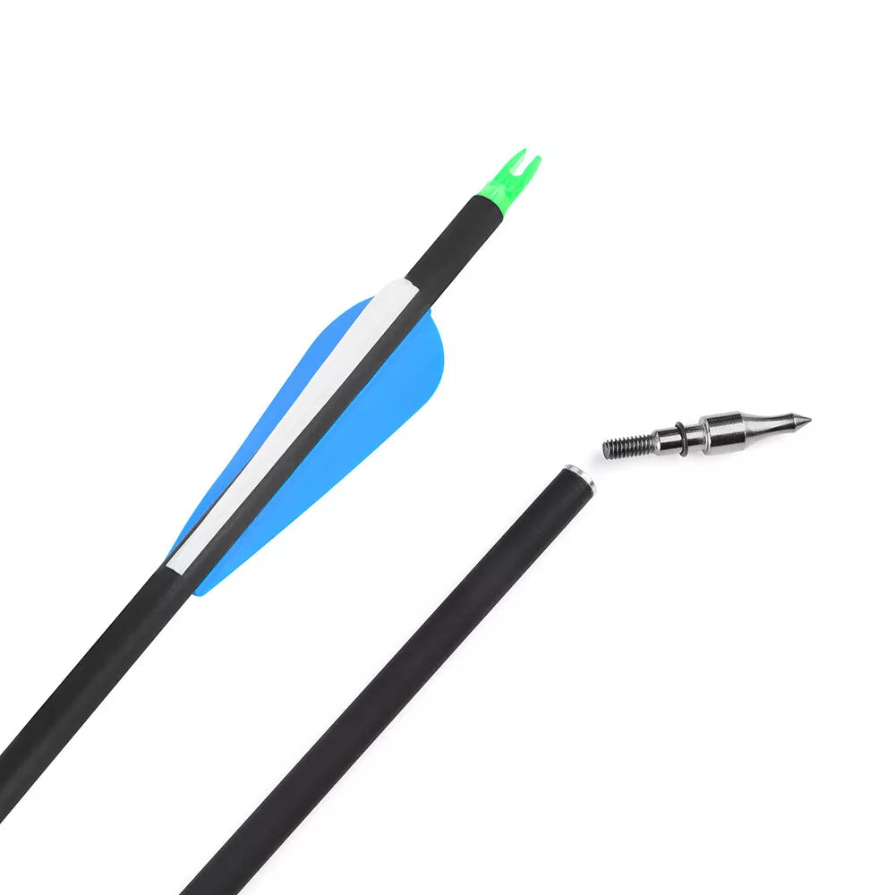 Fiberglass Hunting & Target Archery Arrows (12 Arrows)