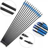 Fiberglass Hunting & Target Archery Arrows (12 Arrows)