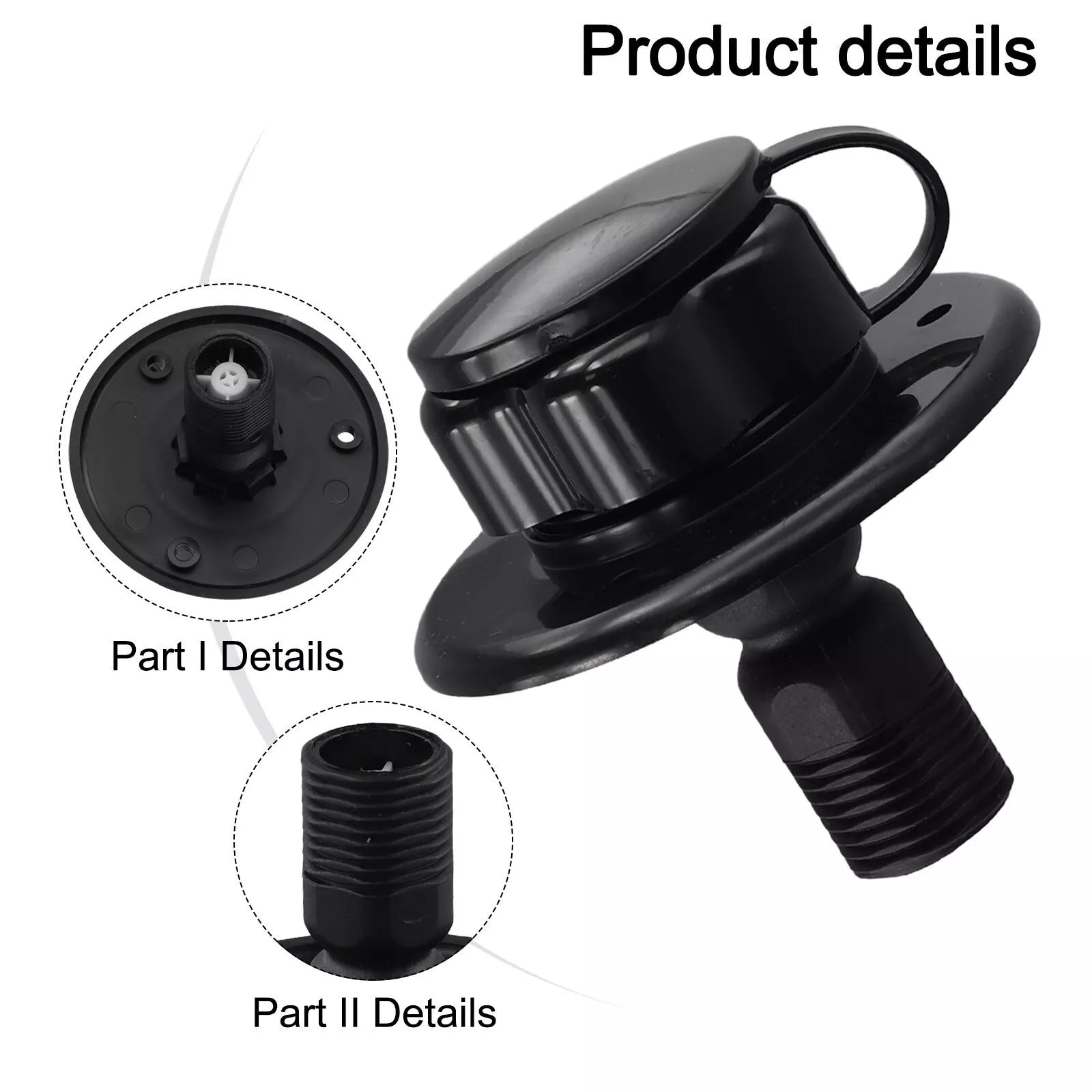 RV City Water Inlet with Check Valve (Black)