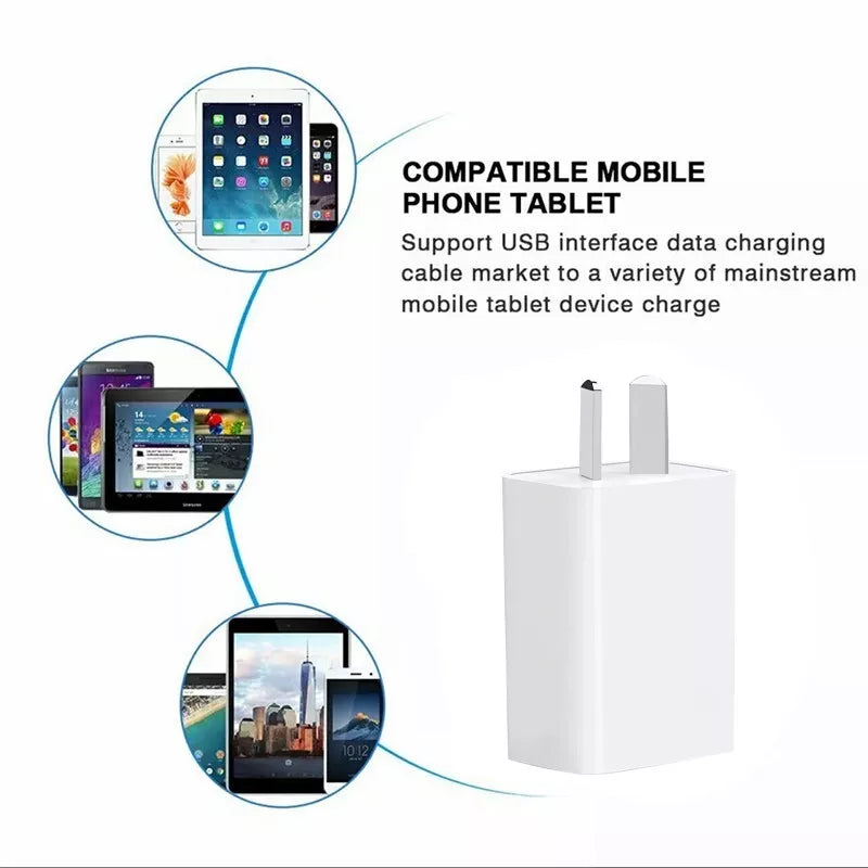 5V 2A Universal Wall Charger Adapter (White)