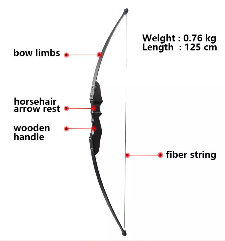 30lbs Archery Military Grade Hunting Recurve Bow (Black)