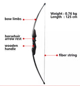 30lbs Archery Military Grade Hunting Recurve Bow (Black)