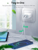40W DUAL USB C PD Fast Charging Wall USB C Charger Power Adapter Type C