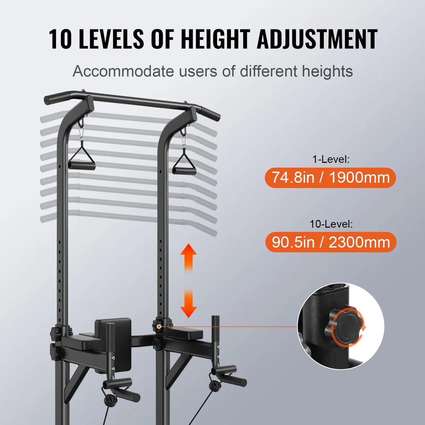 Adjustable Chin Up Pull Up Power Tower Station Workout