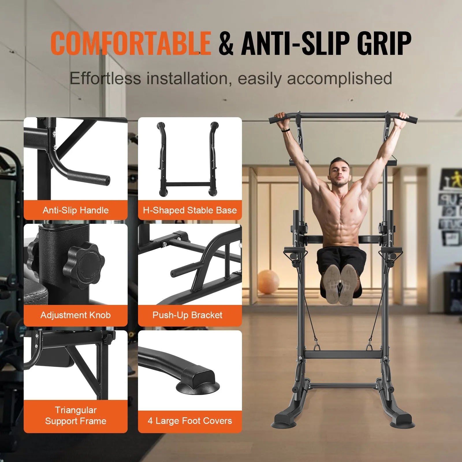 Adjustable Chin Up Pull Up Power Tower Station Workout