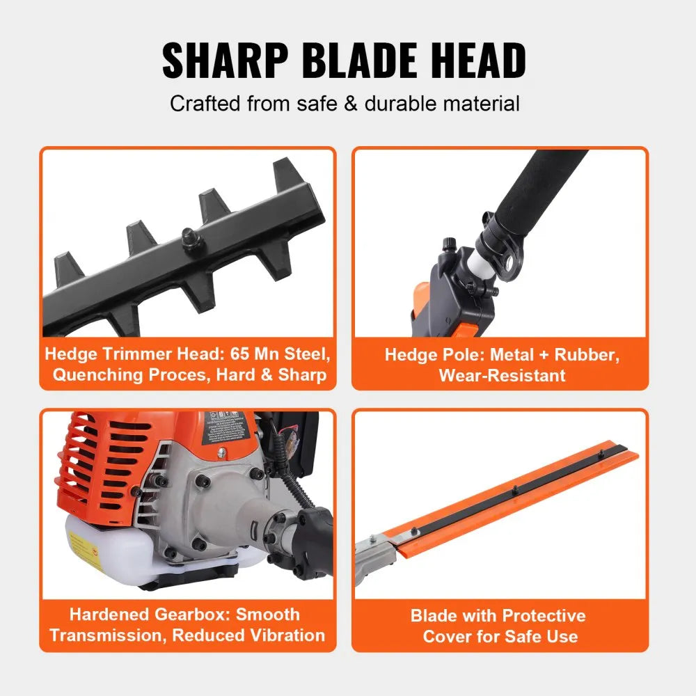 High-Powered Brush Weed Cutter Saw Hedge Trimmer 5 in 1
